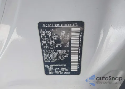 2015 Nissan Quest S from USA, damaged, VIN JN8AE2KP9F9125096